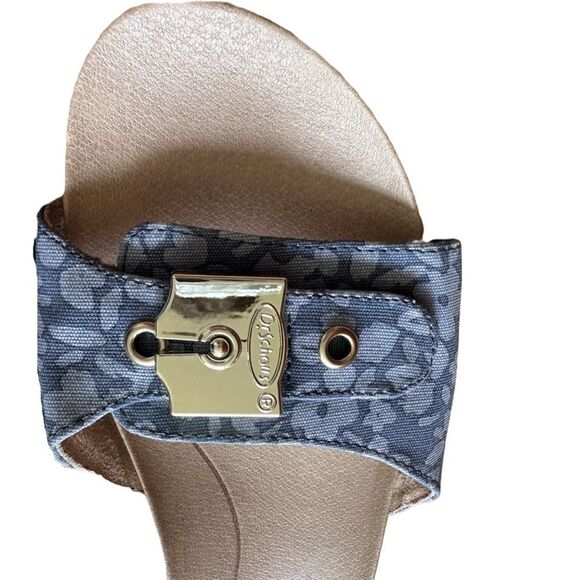 Dr Scholl's Women's Originalist Slide Flat Sandal Chambray Garden Floral Sz 6.5 - Picture 2 of 6